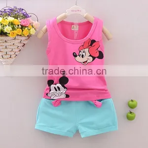Cotton Sleeveless Vest Girl Shorts Suit thumbnail-1