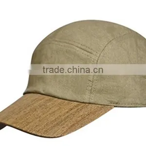 Flip up Brim Custom Cork Wood Brim 5 Panel Hat thumbnail-2