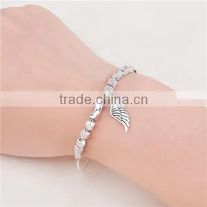 Link Cable Chain Antique Silver & Silver Plated Wing Copper Morse Code " DREAM " Bracelets thumbnail-2