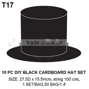 10 Pcs Papaer Craft DIY Black Cardboard Hat thumbnail-1