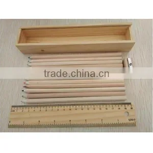 Factory Direct Stocked Wholesale High Quality 7'' Basswood Graphic Colored Pencil Ruler Sharpener Set for Promotion thumbnail-1