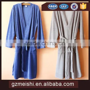 Luxury 5 Star Hotel Absorbent Cotton Cut Velvet Plain Dyed Bathrobe thumbnail-1