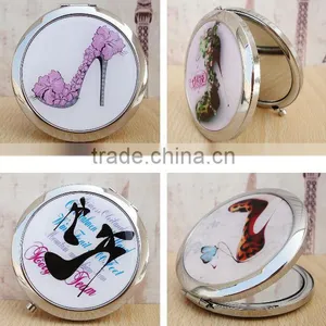 2015 Pocket Metal Pocket Round Mini Mirror for Birthday Gifts,Cosmetci Hangbag Mirror With High Heel Shoes thumbnail-5