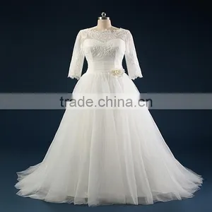 Wedding Sexy Sweetheart Lace Mermaid Wedding Bridal Dress for Bride Strapless Three-Quarter Sleeve Bridal Gowns AS43201 thumbnail-1