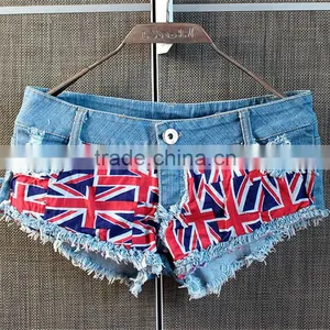 Fashion Flag Prints Women Jeans Summer Shorts thumbnail-5