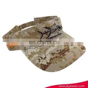 Outdoor Activities Camo Pattern Cool Visor Caps With Fish Skull Logo 2D Embroidery thumbnail-3