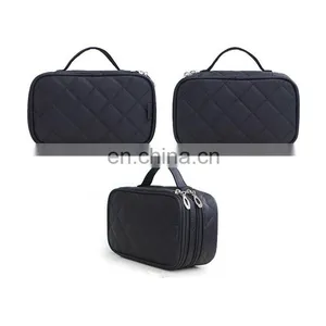 Cosmetic Makeup Bag Double Layer Travel Toiletry Bag Organizer With Mirror thumbnail-6