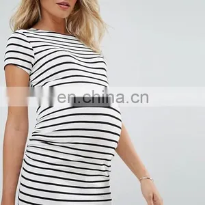 New Look Stripe Side Detail Pregnant Women Maternity Dress Design thumbnail-2