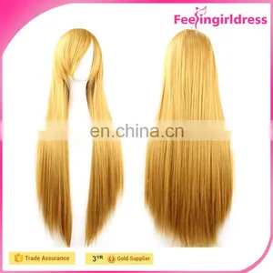 Fast Shipping Lady Wholesale Yellow Cosplay Sexy Synthetic Wig thumbnail-1