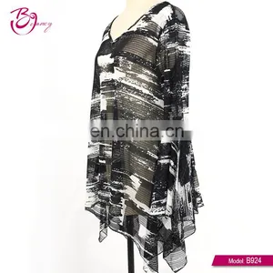 New Floral Patterns Printed Blouses Designs Fat Ladies thumbnail-4