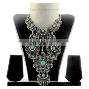 Pearl Necklace Costume Jewelry-Bollywood Party Wear Belly Necklace-Tribal Beded Costume Necklace thumbnail-1