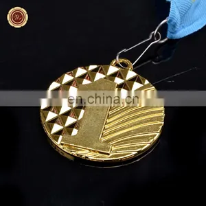 Wr New Design 3D Art Craft Quality Gold Plated NO.1 Medal Collectible Metal Award Medal With Ribbon thumbnail-1