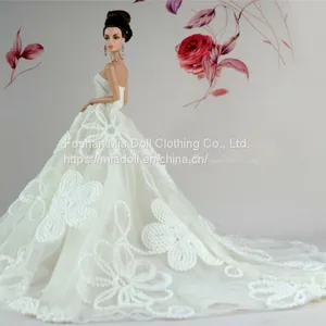 White Fashion Royalty Party Princess Doll Dress Clothes thumbnail-1