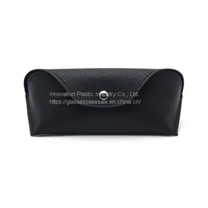 Hot-selling Vintage Unisex Leather Sunglasses Case With Press-button thumbnail-1