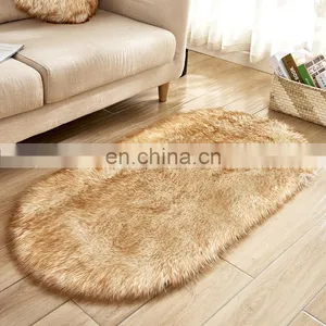 Pure White Sheepskin Plush Fur Rugs Faux Fur Carpet Cover for Floor Cover thumbnail-3