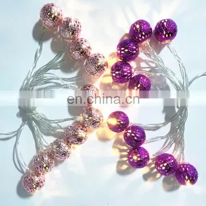 2020 Hot Sale Christmas Decoration Iron Led Fairy Morocco Ball Light Decor For Home Bedroom Indoor Strip Holiday Lighting thumbnail-3