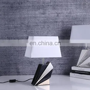 Unique Geometry Shape Hotel Modern Porcelain Bedside Lamps for Home Decor thumbnail-1