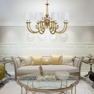 Brushed Brass Pendant Lamp Mid Century Modern Chandelier Lighting Gold Sputnik Ceiling Light Fixture thumbnail-1