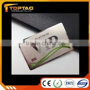 Silver Stainless Steel Metal Business Card With Etch Logo and Glossy Letters thumbnail-4
