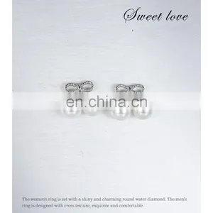 Hot Selling Fashion Style Heart Drop Earrings Copper 14k Gold Plating Pearl Earrings thumbnail-4