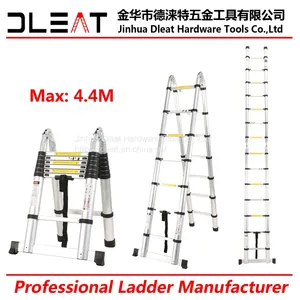 Dleat 2.8m+2.8m Double Aluminum Telescopic Ladder With EN131 thumbnail-4