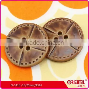 4-hole Imitation Leather Plastic Coat Button thumbnail-3