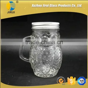 400ml Hot Sale Owl Shape Clear Glass Mason Jar thumbnail-2