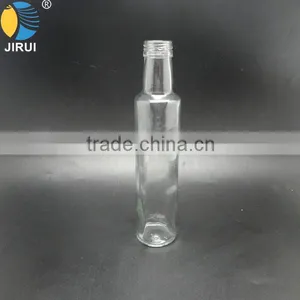 2015 Hot Sale 250ml Round Shape Clear Olive Oil Glass Bottle thumbnail-1