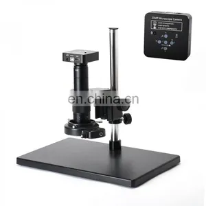 HY-1138A 21MP Camera 4K Video Record 1080P Industrial Microscope w/ 180X Lens USB Output 60LEDs thumbnail-1