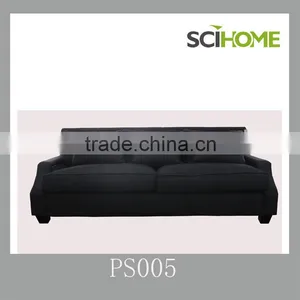 Living Room New Model Black Fabric Linen 3 Seat Sofa thumbnail-1