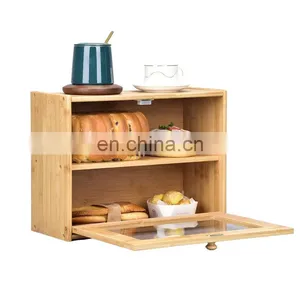 Customization Kitchen Multifunction Natural Bamboo Fiber Bread Storage Box Pantry Organizer Home Storage & Organization thumbnail-2
