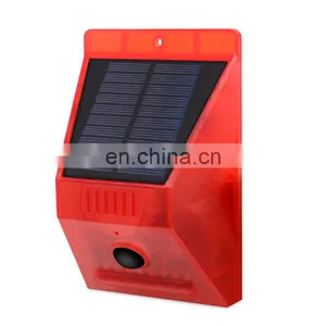 Solar Alarm Lamp Warning Sound 129dB Loud Siren Strobe Farm Orchard Light NEW thumbnail-3