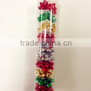 10pcs 2"dia With10mm Wide Ribbon and 13loops Mini Confetti Bows - Acetate Pack in RED Color thumbnail-5