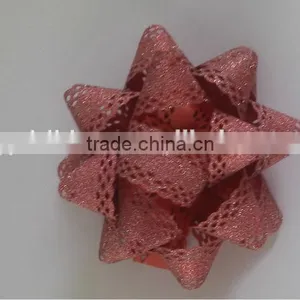2014 the Newest Design Glitter With Lace Decorative Border Star Bows or Garland Ribbon Flower For Christmas/Wedding Celebration thumbnail-2