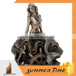 Mermaid Sitting on the Rock Bronze Sculpture thumbnail-1