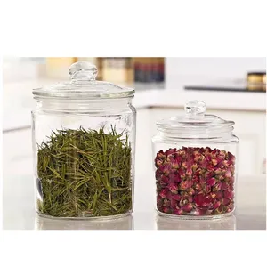 Premium Glass Jar - Airtight Lid Keeps Fresh, Clear for Easy Viewing. Ideal for Pantry: Grains, Teas & Spices. Stylish Home Use. thumbnail-4