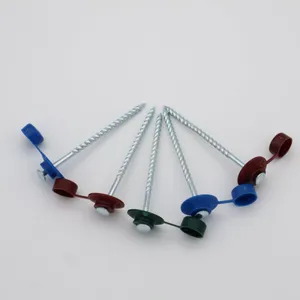 China Galvanized Twist Nails With Colored Plastic Cap - 3.5mm Thick for Corrugated Roofing thumbnail-2