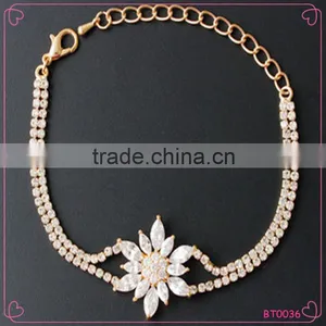 Gold and Silver Lotus Flower Bracelet For Women Fashion Jewelry thumbnail-1