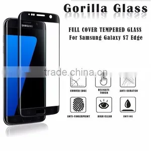 Full Cover Protector !Anti-Fingerprint 0.33mm 9H Premium Gorilla Tempered Glass Screen Protector for Samsung Galaxy s7 Edge thumbnail-4