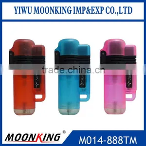 Translucent Refillable Gas Jet Lighter Torch Lighter Blue Flame thumbnail-1