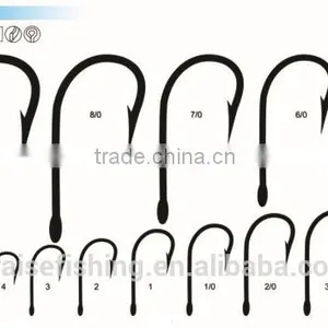 Black Nickel High Carbon Steel PR-7766D TARPON Wholesale Fishing Hook thumbnail-1