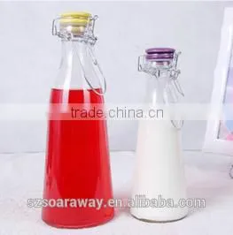 Wholesale Beverage Glass Bottles Glass Juicer Bottle With Swing Top Lids thumbnail-4