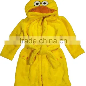 2014 New 100% Organic Cotton Children's Solid Bright Color Hooded Bathrobes thumbnail-1