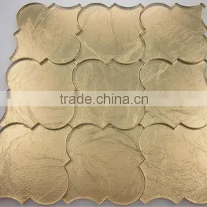300x300 Goldleaf Glass Mosaic 12''x12'' Waterjet Glass Tile thumbnail-1