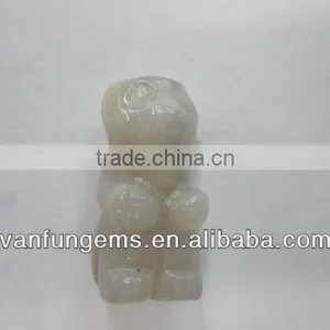 Rose Quartz Carved Monkey thumbnail-1