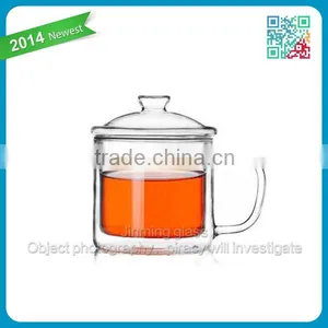 Bok Gift co Double Wall Tea Glass Double Wall Glass Cup With Lid Double Wall Glass Cup With Handle thumbnail-1