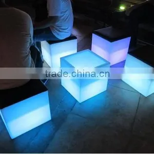 RGB Illuminated LED Light Cube / Rechargable Outdoor and Indoor LED Cube Seat With Cushion thumbnail-2