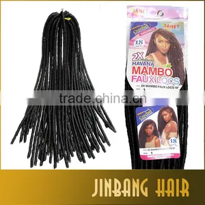 1PC Premium Quality Havana Mambo Twist Faux Locs Hair Twist Braid 18" Dreadlock Synthetic Hair Extension thumbnail-1