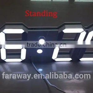 Remote 5" Large White Led Clock With Calendar,temperature and Alarm Function thumbnail-2