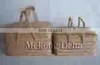 Woven Bamboo Bread Basket With Handles thumbnail-1